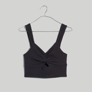 NWT Madewell Cutout Knot-Front Crop Tank Top L